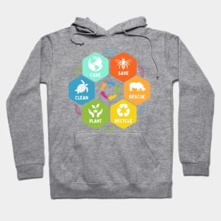 Save Bees Rescue Animals Recycle Plastic Earth Day 2024 Hoodie